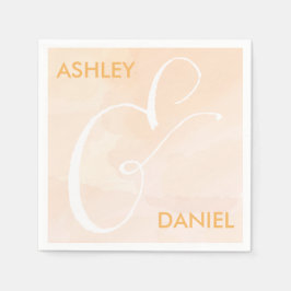 Blush Apricot Wasserfarbe HochzeitsNapkins, Peach Serviette