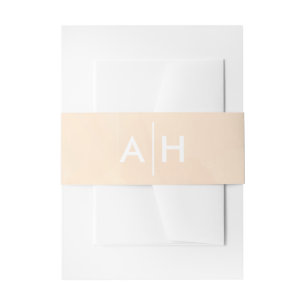 Blush Apricot Watercolor Hochzeitsband Einladungsbanderole