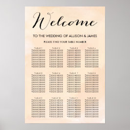 Blush Apricot Watercolor Hochzeitssattel Poster