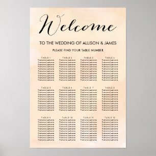 Blush Apricot Watercolor Hochzeitssattel Poster