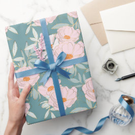 Blush Aquamarin Garden Geschenkpapier