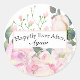 Blush-Aquarell-Blumen-Umschlag-Siegel-Aufkleber Runder Aufkleber