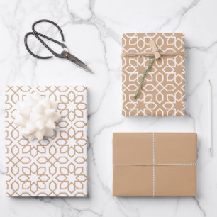 Blush Arabic Geometric Pattern Geschenkpapier Set