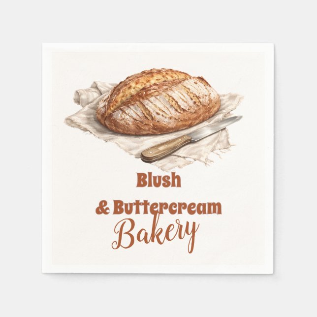 Blush Artisan Bread Bakery Business Serviette (Vorderseite)