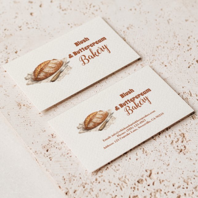 Blush Artisan Bread Bakery Business Visitenkarte (Von Creator hochgeladen)