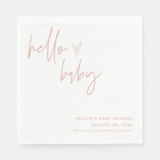 Blush Baby Duschpapier Napkin | Dusty Pink Girl Serviette (Vorderseite)