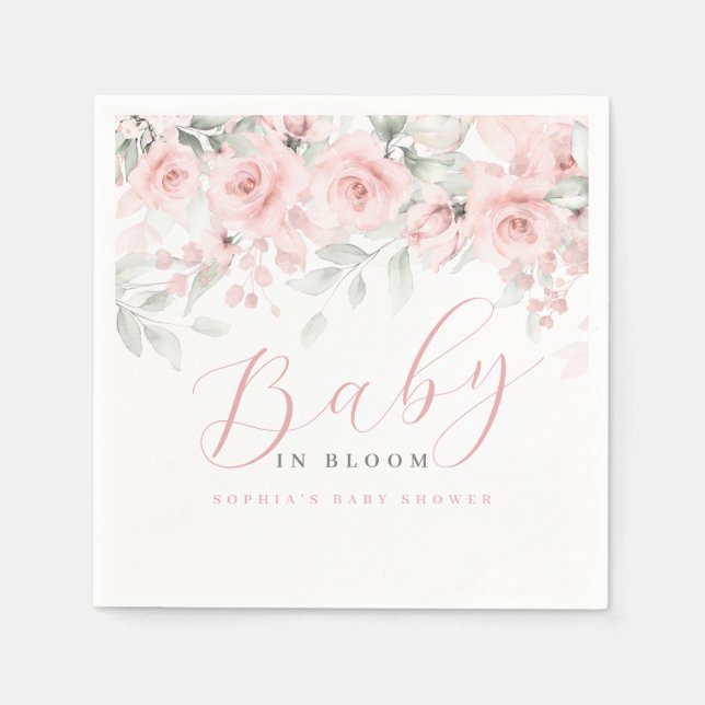 Blush Baby in Bloom Baby Dusche Serviette (Vorderseite)