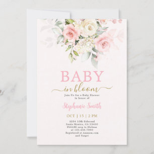 Blush Baby in Bloom Baby Shower Girl Einladung
