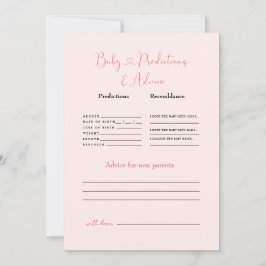 Blush Baby Predictions & Advice Game Einladung