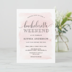 Blush Bachelorette Wochenende Einladung