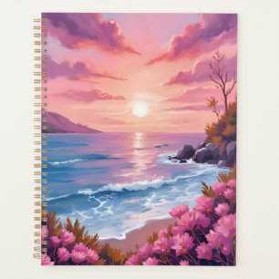 Blush Beach Bay Ozean-Sonnenuntergang Rosa Aquar Planer