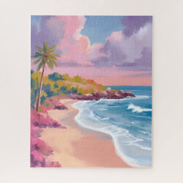 Blush Beach | Pink Ocean Painting Puzzle