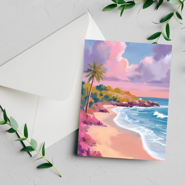Blush Beach | Rosa-Ozean-Gemäldekarte (Von Creator hochgeladen)