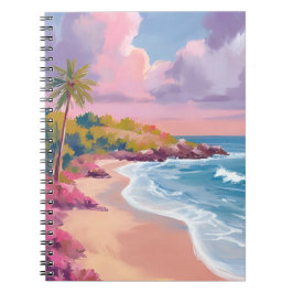 Blush Beach | Rosa-Ozean-Malerei Notizblock