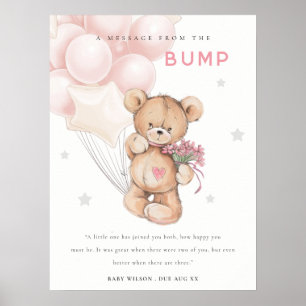 Blush Bear Ballon Nachricht von Bump Baby Show Poster