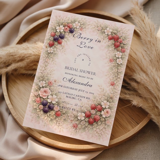 Blush Berry Botanical Brautparty Einladung (Von Creator hochgeladen)