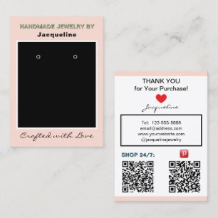 Blush Black Schmuck Ohrringe QR Codes Visitenkarte
