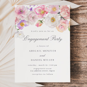 Blush Blogs Watercolor Floral Engagement Party Einladung