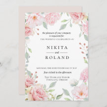 Blush Bloms Hochzeitseinladung