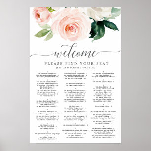 Blush Bloms Hochzeitszeichen Poster