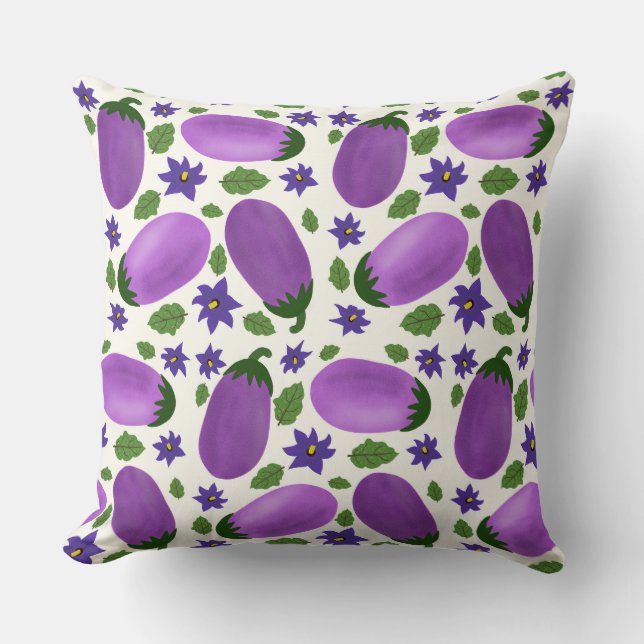 Blush & Bloom Aubergine-Kollektion – Ivory Glow Kissen (Vorderseite)