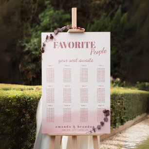 Blush & Bloom Bold Script Hochzeitsdiagramm Poster