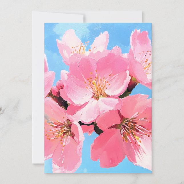 Blush Bloom Cherry Blossom Feiertagskarte (Vorderseite)