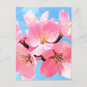 Blush Bloom Cherry Blossom Feiertagspostkarte