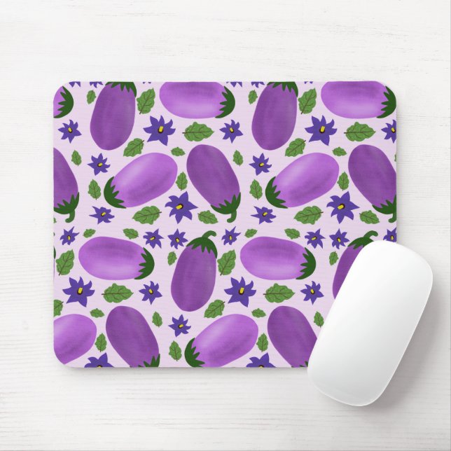 Blush & Bloom Eggplant Collection – Soft Lilac Mousepad (Mit Mouse)