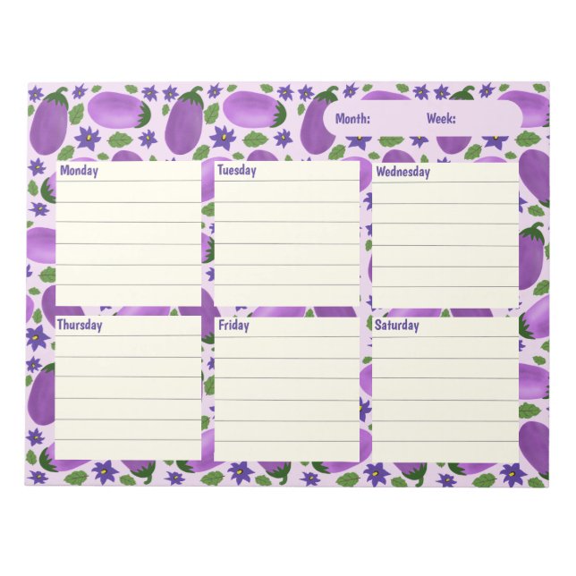 Blush & Bloom Eggplant Collection – Soft Lilac Notizblock (Vorderseite)