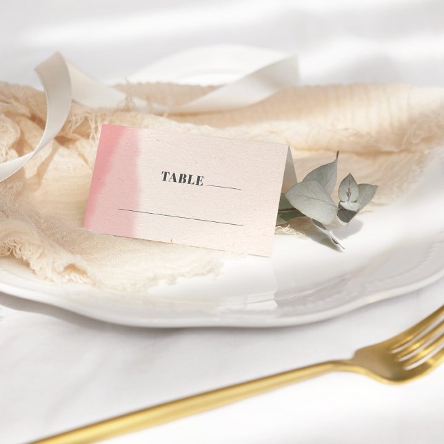 Blush & Bloom Fett Skript-Foto Hochgeklappt Platzkarte (Von Creator hochgeladen)