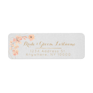 Blush & Bloomfarben Floral & Gold Rückkehr