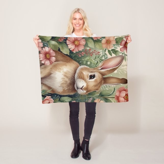 Blush Blooms and Bunny Dreams  Fleecedecke (Beispiel)
