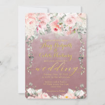 Blush Blooms Hochzeit Extravagante Gold-Kalligrafi