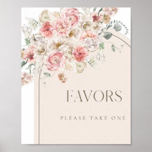 Blush Bloral Arch Favoriten Zeichen Poster