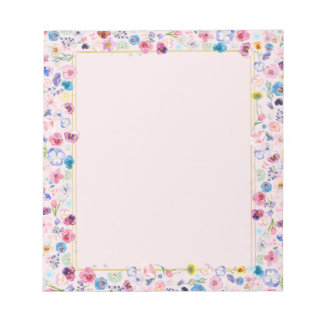 Blush Bloral Dream Notepad - Farbenfrohe Blossom Notizblock