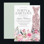 Blush Bloral Dress 40 & Fabulous 40. Geburtstag Einladung<br><div class="desc">Blush Floral Dress Forty & Fabulous 40. Geburtstag Einladung Siehe Matching Kollektion in Nest und Nest Store Vielen Dank</div>