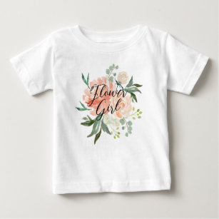 Blush Bloral Flower Girl Baby T-shirt