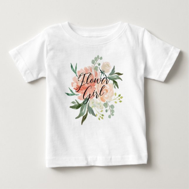 Blush Bloral Flower Girl Baby T-shirt (Vorderseite)