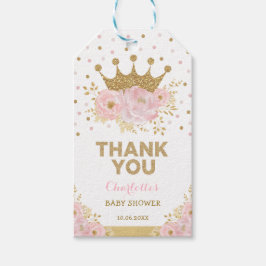 Blush Bloral Gold Princess Crown Dusche Geburtstag Geschenkanhänger