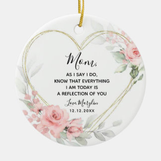 Blush Bloral Heart Geometric Mother The Bride Keramik Ornament