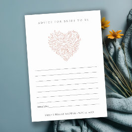 Blush Bloral Herzberatung für Brautparty Begleitkarte