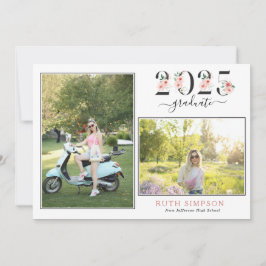 Blush Bloral Jahr 2 Foto Abschluss Ankündigung