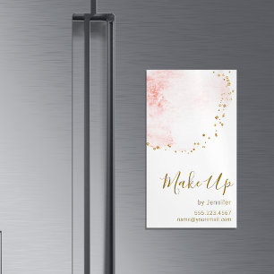 Blush Bloral Petal Gold Glitzer Dots Magnetische Visitenkarte