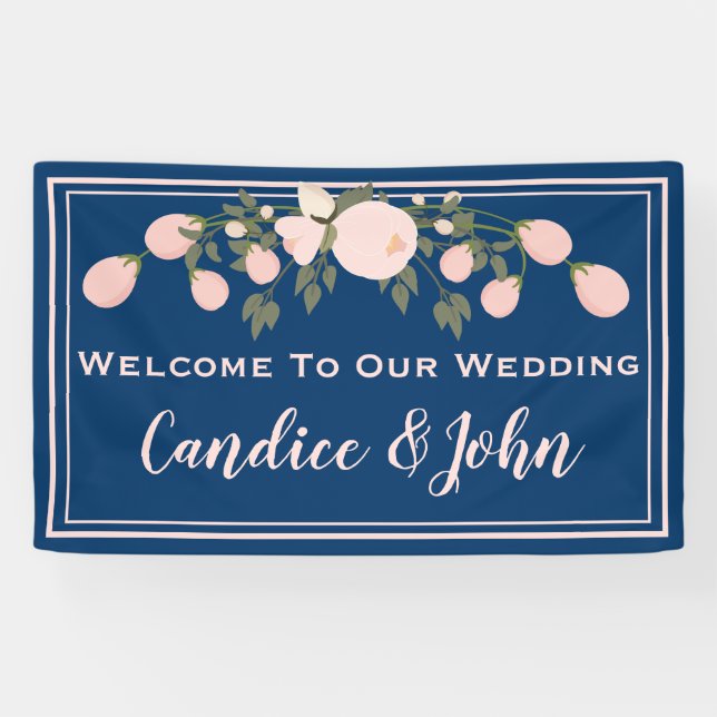 Blush Bloral Wedding Banner (Horizontal)