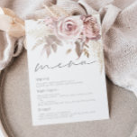 Blush Bloral Wedding Menükarte<br><div class="desc">Schöne Blush Bloral Wedding Menu Matching Sammlung in Niche und Nest Shop.</div>