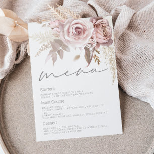 Blush Bloral Wedding Menükarte