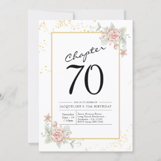 Blush Bloral zum 70. Geburtstag Einladung