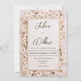 Blush Blossom Floral Romantische Hochzeit Einladung