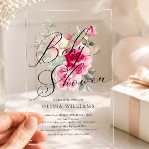 Blush Blossom Kinderdusche Einladung